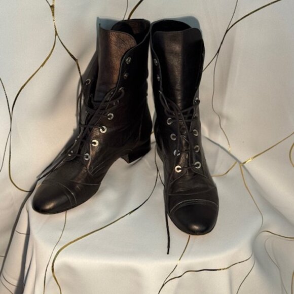 Black Chanel Short Boots (used) - Picture 1 of 5